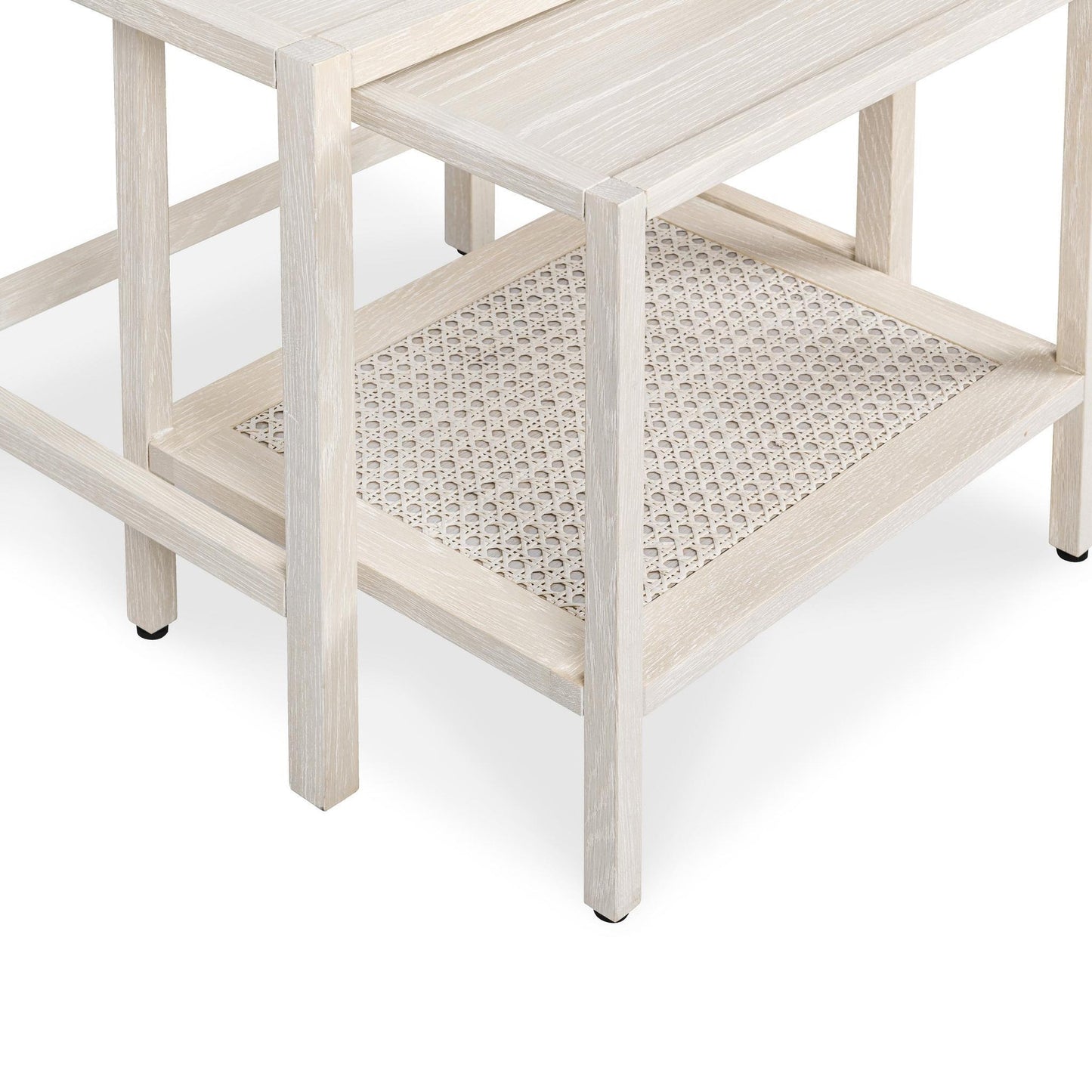 Milk White Oak Veneer Accent & End Table Devin Nesting Accent Tables Collection