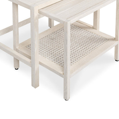 Milk White Oak Veneer Accent & End Table Devin Nesting Accent Tables Collection