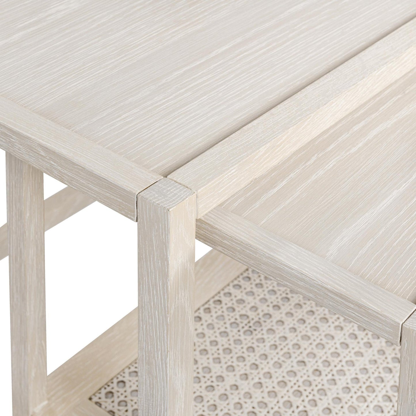 Milk White Oak Veneer Accent & End Table Devin Nesting Accent Tables Collection