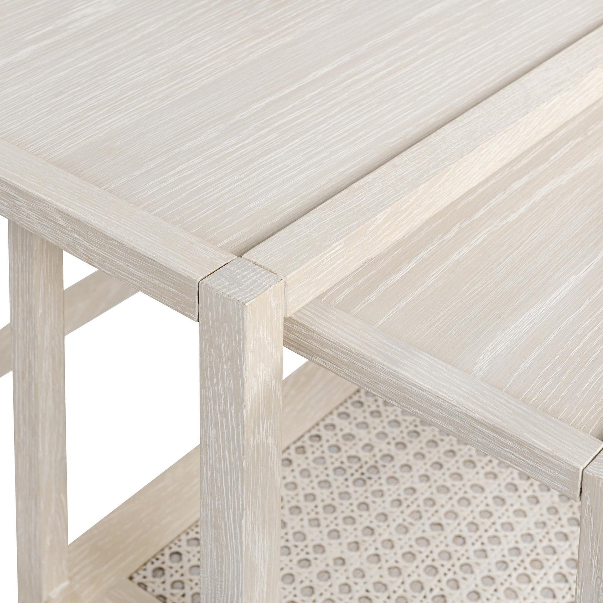 Milk White Oak Veneer Accent & End Table Devin Nesting Accent Tables Collection