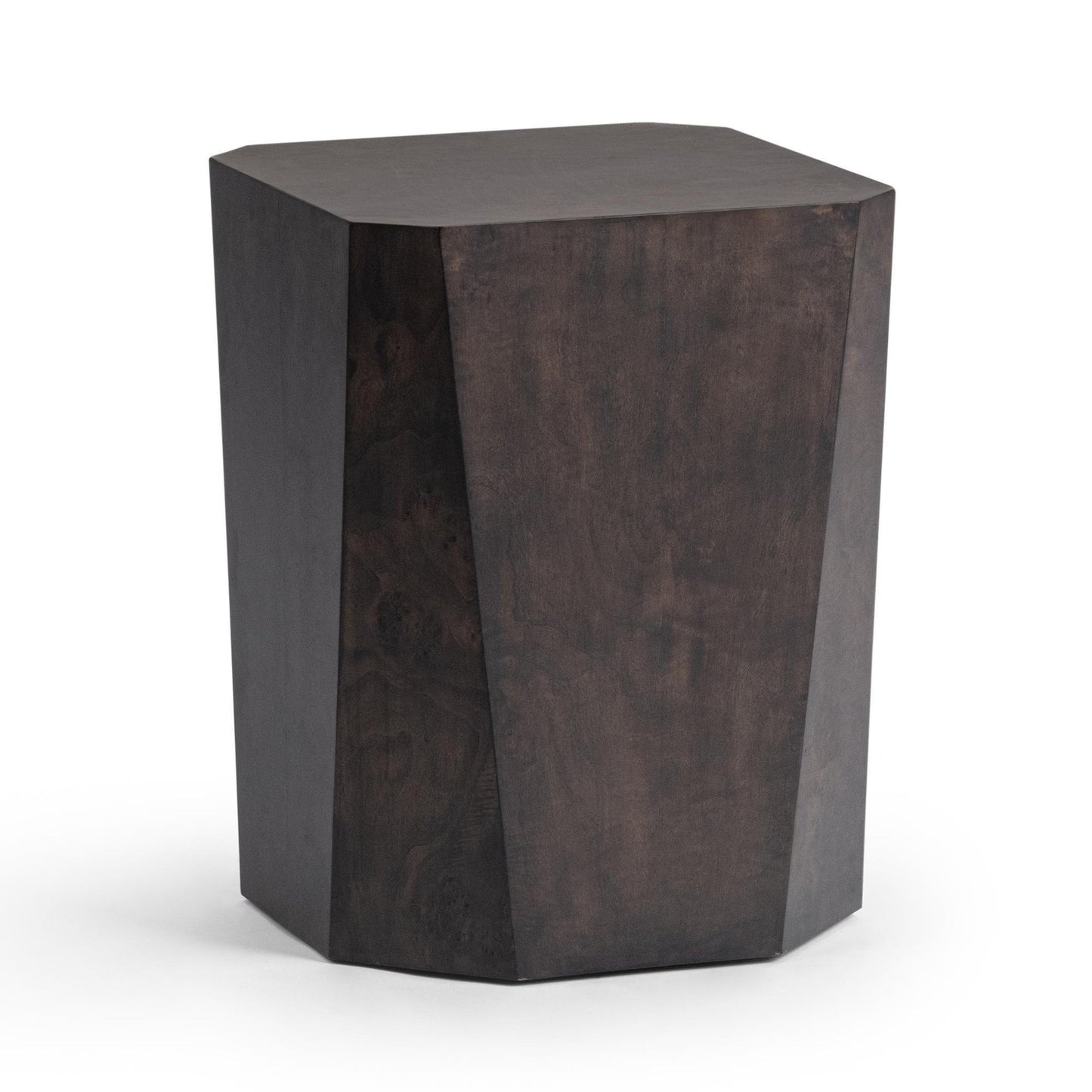 Brown Burl Veneer Accent & End Table Avena End Table Collection