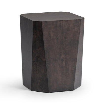 Brown Burl Veneer Accent & End Table Avena End Table Collection