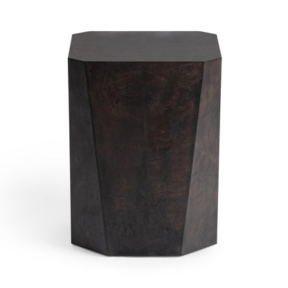 Brown Burl Veneer Accent & End Table Avena End Table Collection