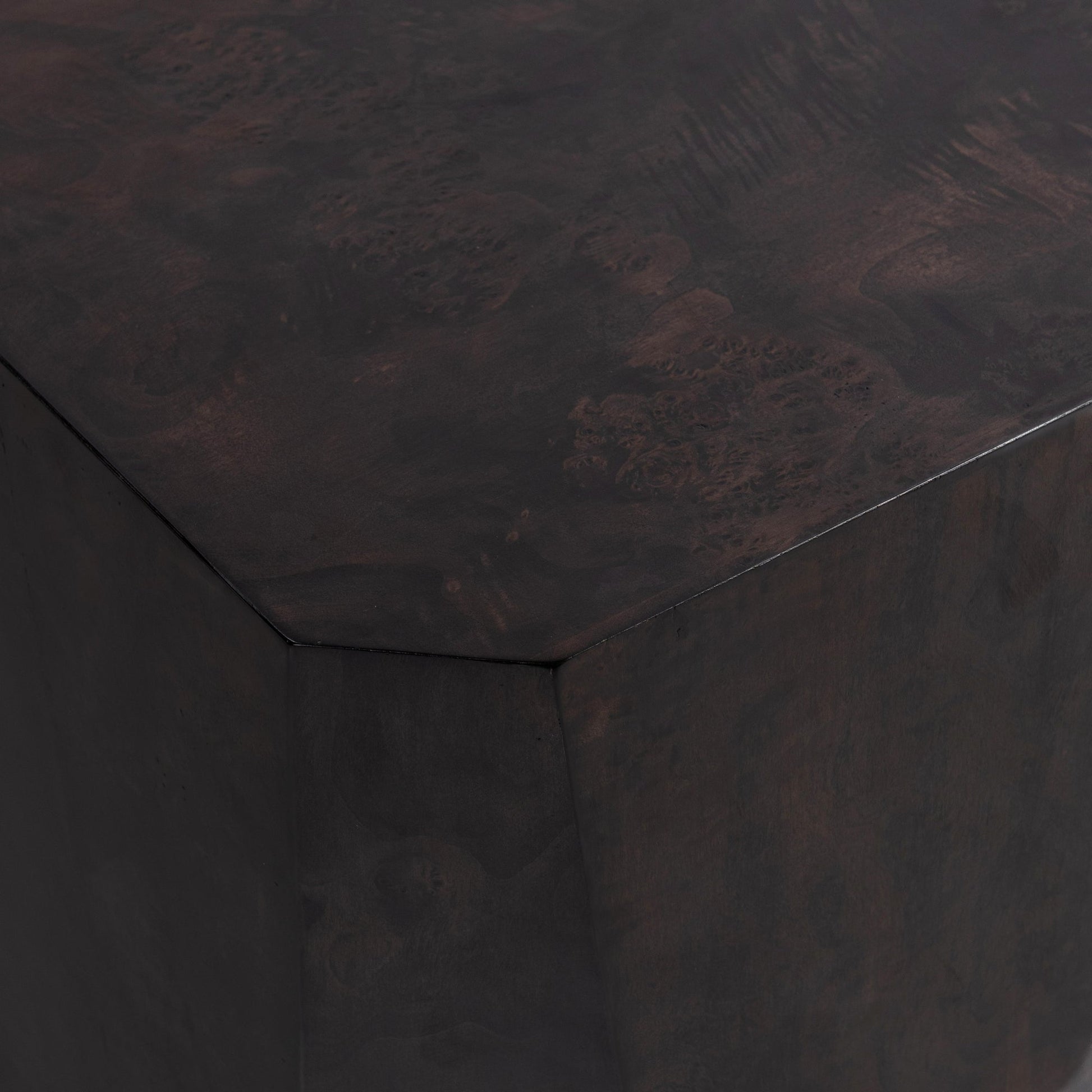 Brown Burl Veneer Accent & End Table Avena End Table Collection