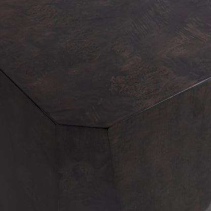 Brown Burl Veneer Accent & End Table Avena End Table Collection