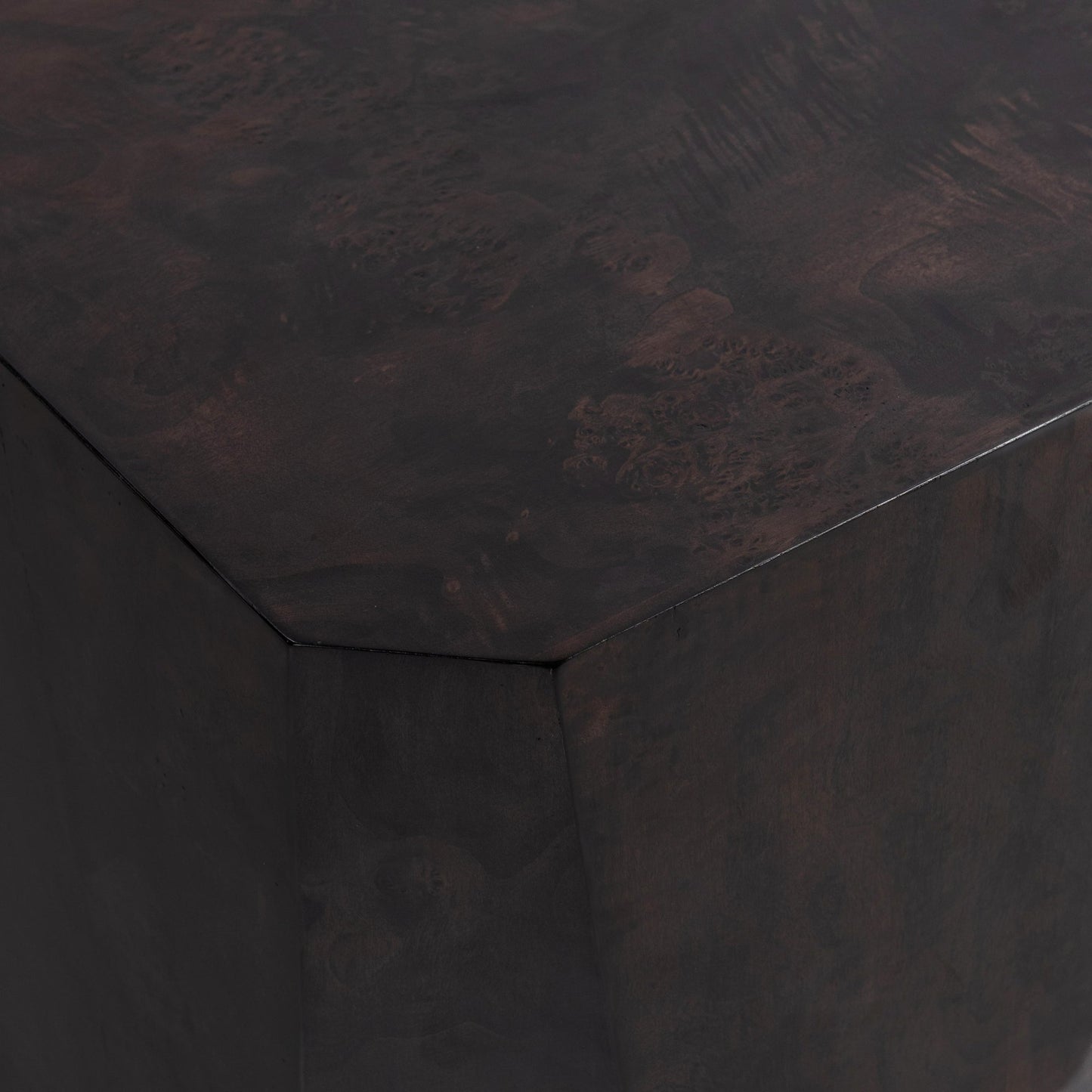 Brown Burl Veneer Accent & End Table Avena End Table Collection