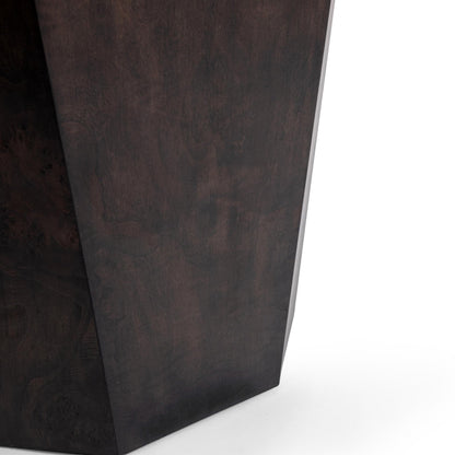 Brown Burl Veneer Accent & End Table Avena End Table Collection