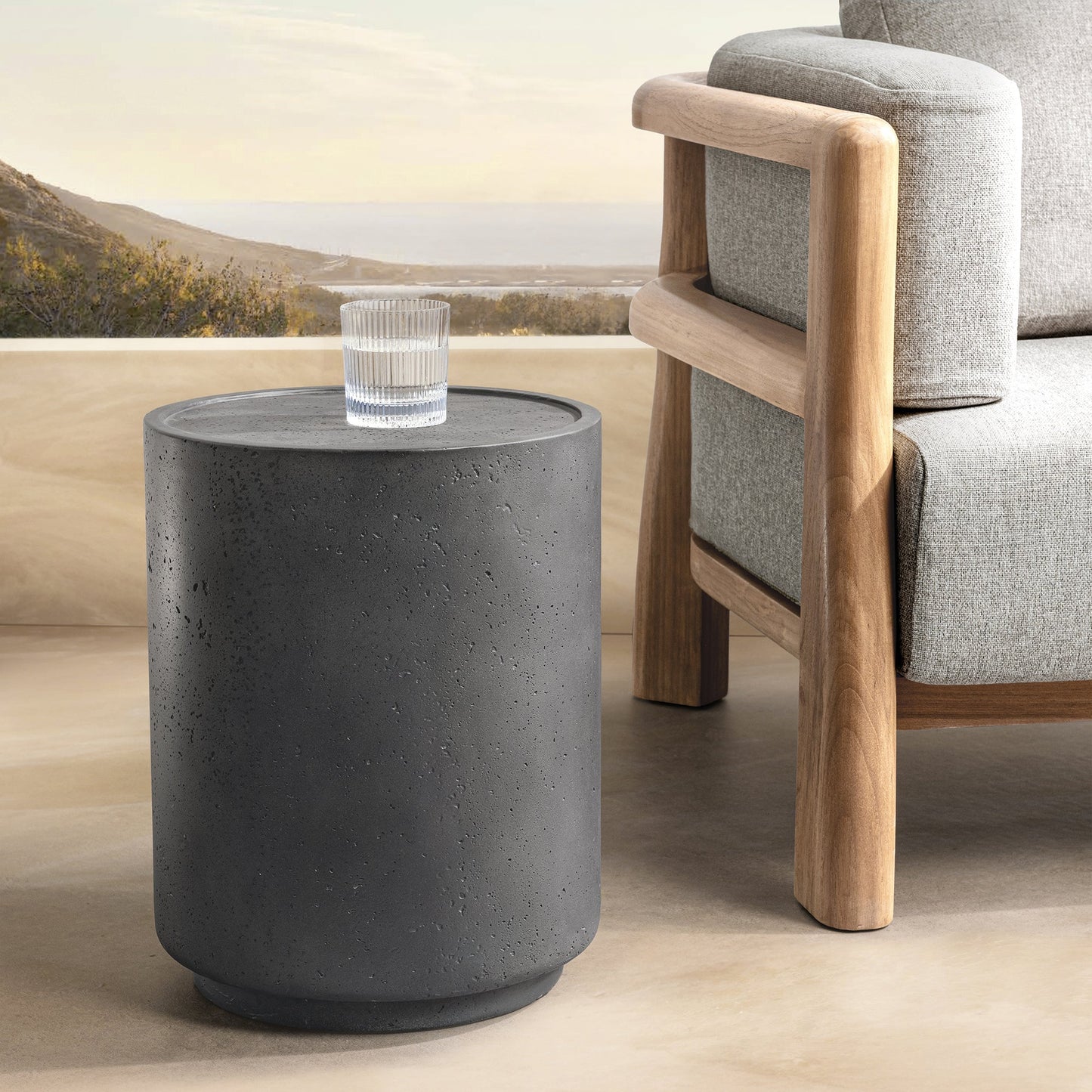 Dark Gray Outdoor Accent & End Table Darsa Outdoor Accent Table Collection