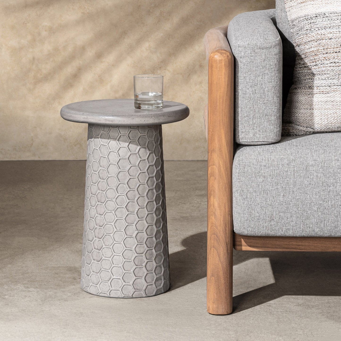 Light Gray Outdoor Accent & End Table Delaine Outdoor Accent Table Collection