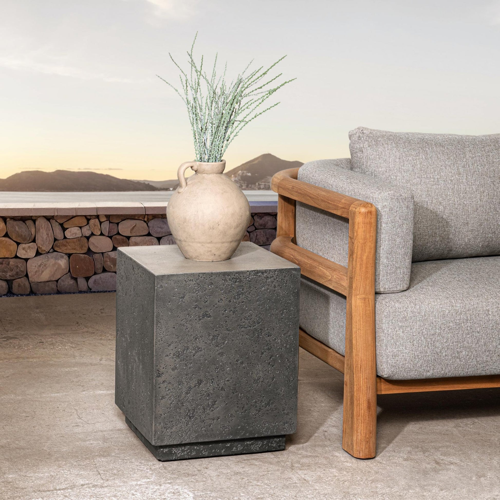 Dark Gray Outdoor Accent & End Table Marwin Outdoor End Table Collection