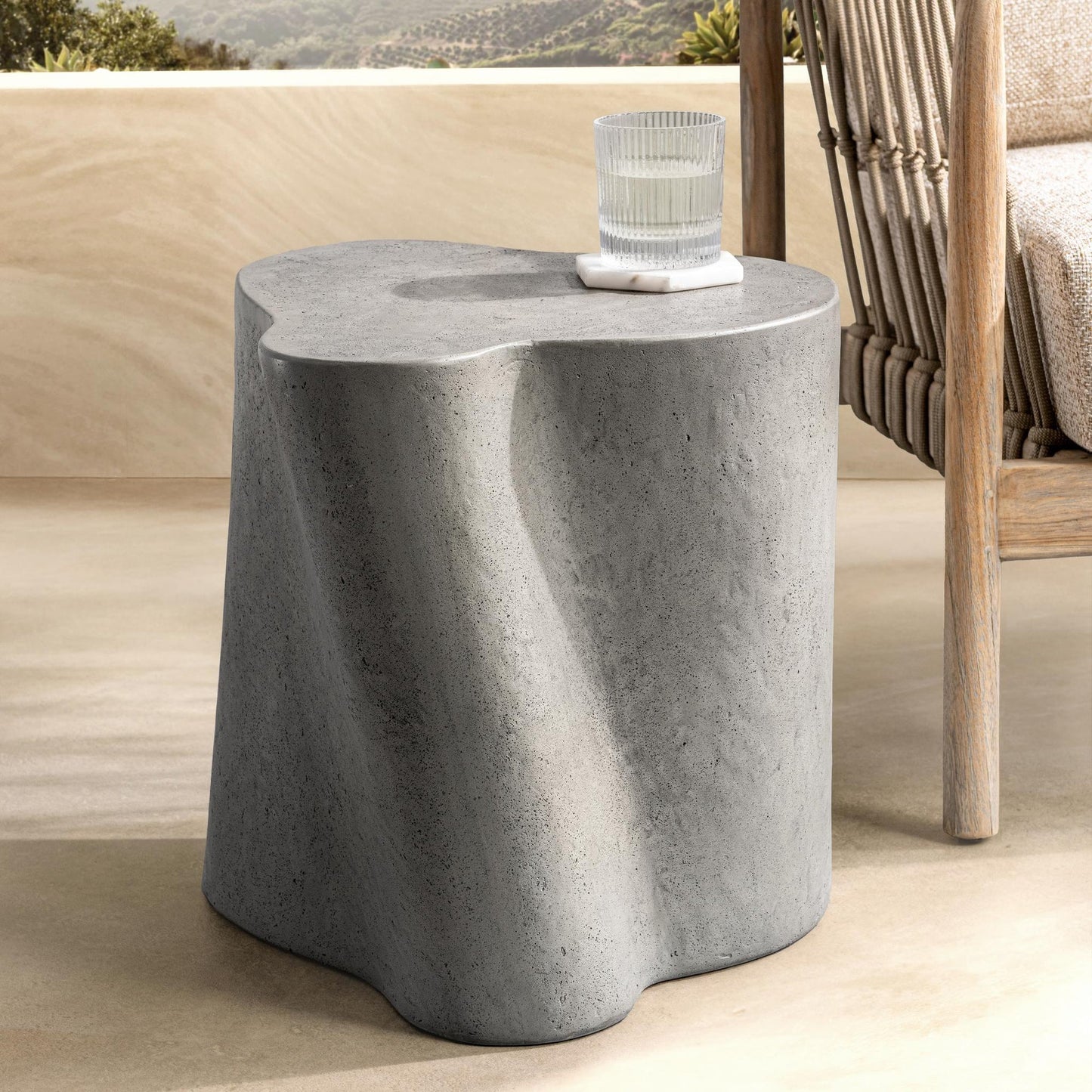 Athena Gray Outdoor Accent & End Table Everson Outdoor Accent Table Collection