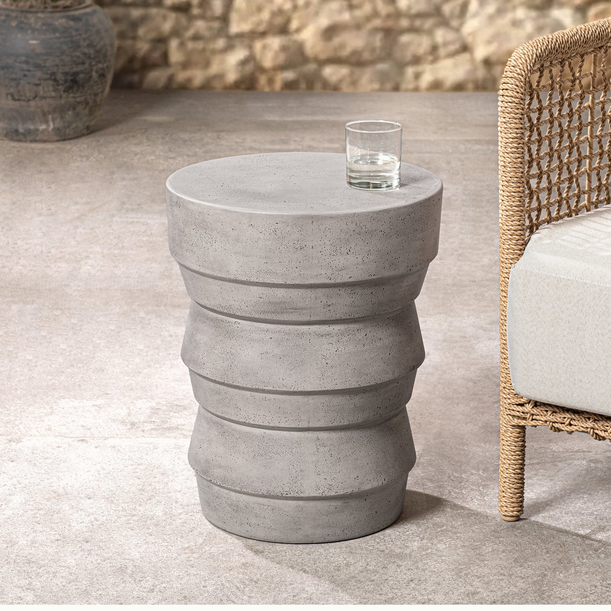 Light Gray Outdoor Accent & End Table Anora Outdoor Accent Table Collection