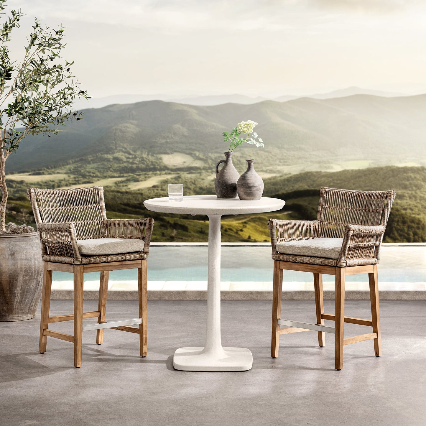 White Outdoor Bar & Counter Table Paulina Outdoor Counter Table Collection
