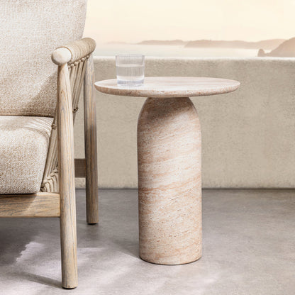 Capri Limestone Outdoor Accent & End Table Sana Outdoor End Table Collection