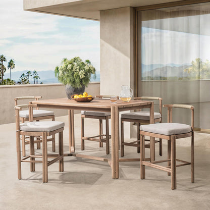 Butterscotch Eucalyptus Wood Outdoor Bar & Counter Table Oliver Outdoor Counter Table Collection