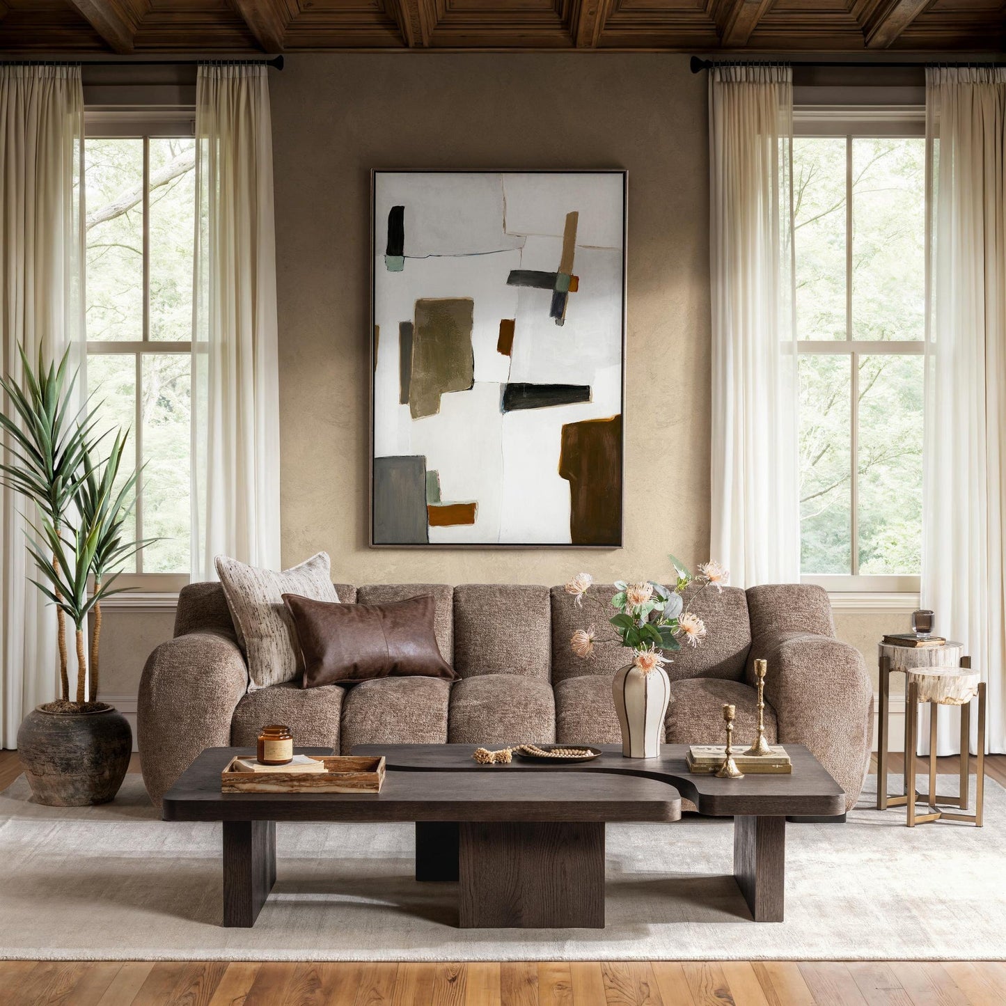 Havana Brown Oak Veneer Coffee Table Melina 2 Piece Coffee Table Collection