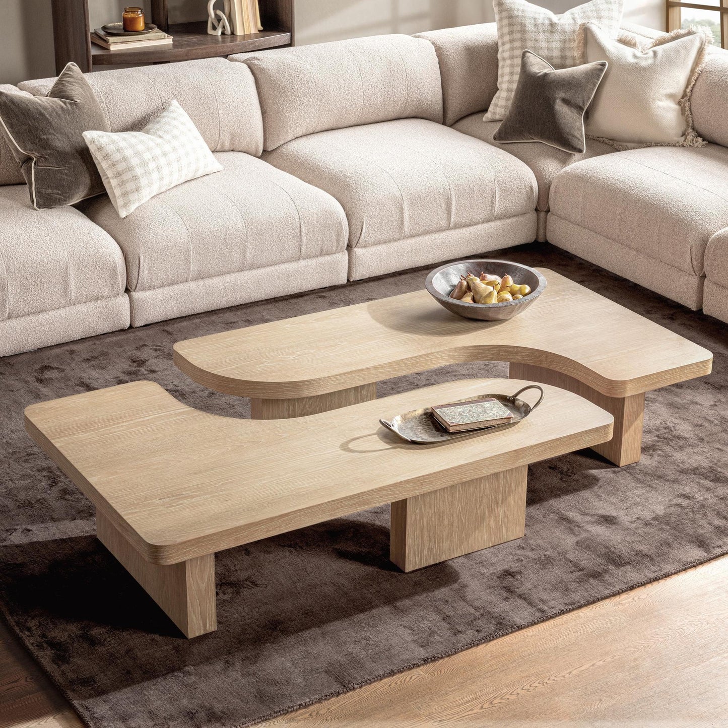 Coastal Drift Oak Veneer Coffee Table Melina 2 Piece Coffee Table Collection