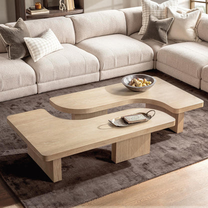 Coastal Drift Oak Veneer Coffee Table Melina 2 Piece Coffee Table Collection