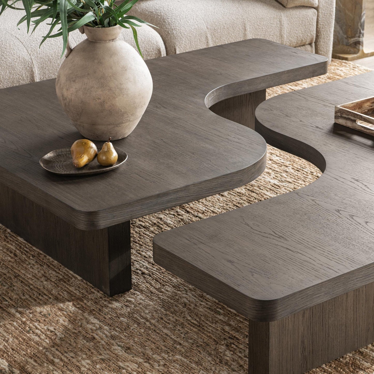 Havana Brown Oak Veneer Coffee Table Melina 2 Piece Coffee Table Collection