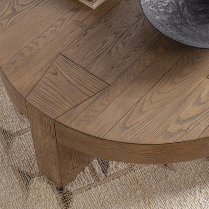 Cafe Brown Reclaimed Oak Coffee Table Bristol Round Coffee Table Collection