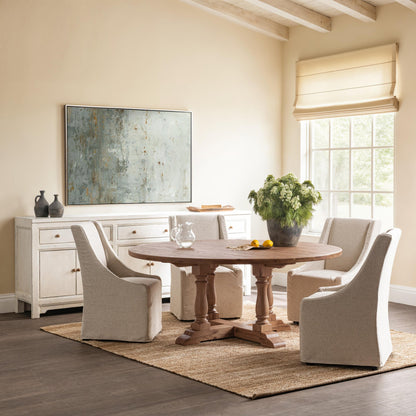 Hampton Sand Oak Wood Dining Table Marina 72" Dining Table Collection
