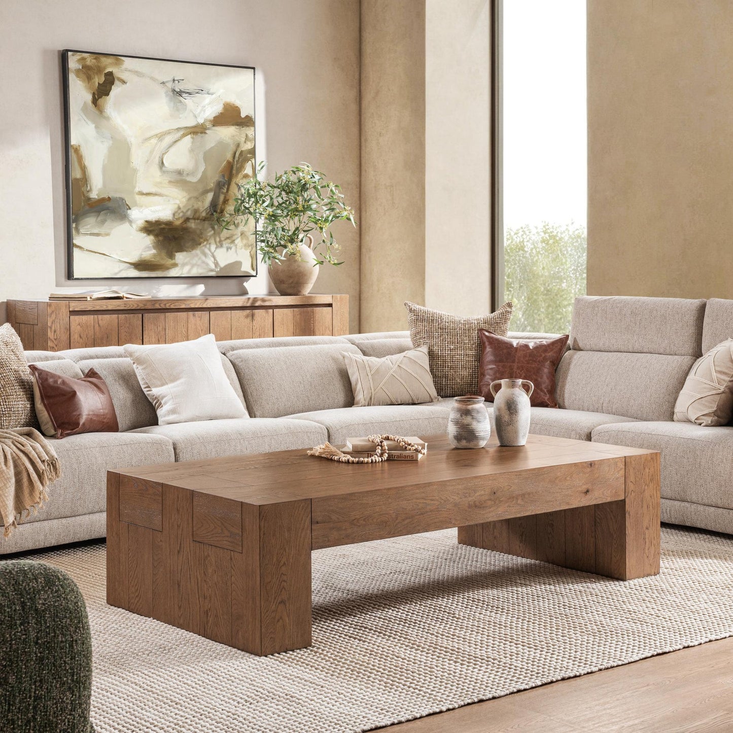 Cafe Brown Reclaimed Oak Coffee Table Bristol 70" Coffee Table Collection