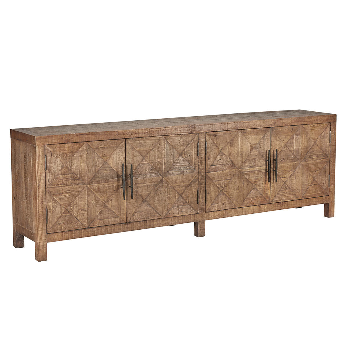 Brown Reclaimed Pine Buffets & Cabinet Elani Four-Door Cabinet Collection