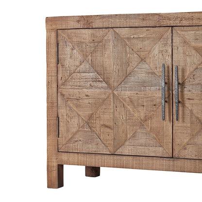 Brown Reclaimed Pine Buffets & Cabinet Elani Four-Door Cabinet Collection