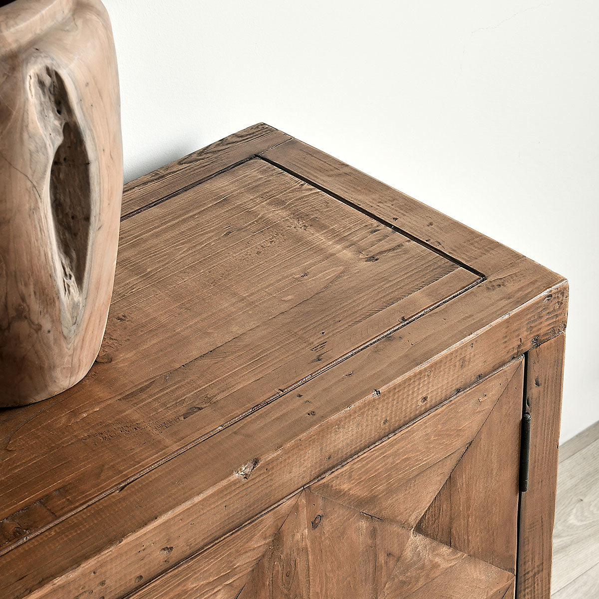 Brown Reclaimed Pine Buffets & Cabinet Elani Four-Door Cabinet Collection