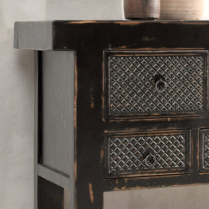 Antique Black Reclaimed Pine Console Table Lahey Eleven-Drawer Console Table Collection