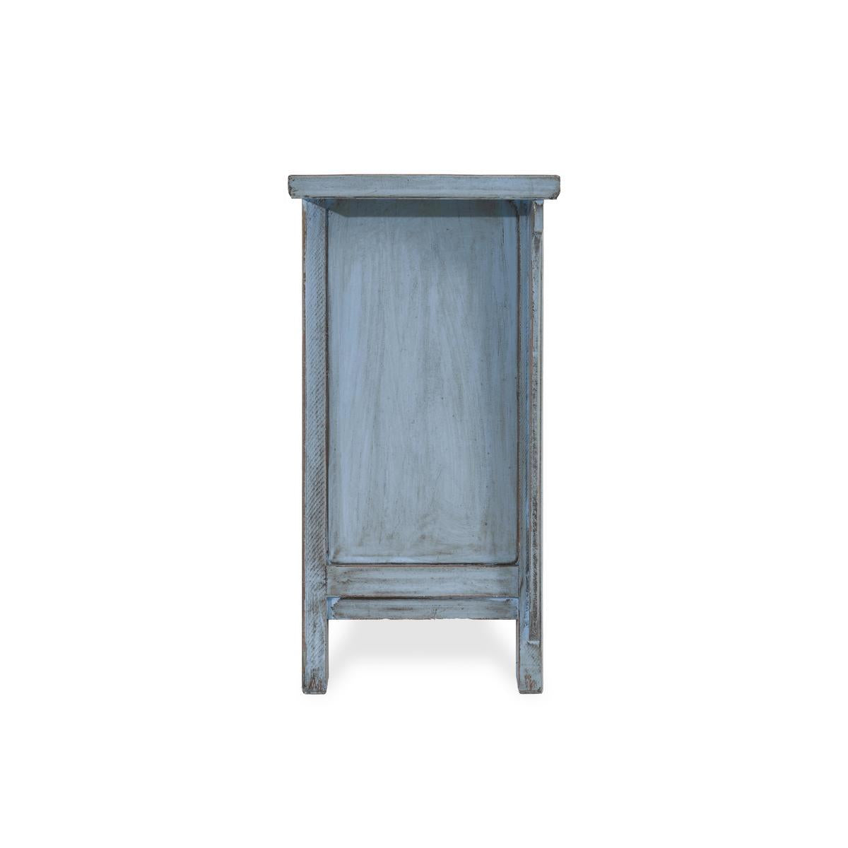 Blue Reclaimed Pine Buffets & Cabinet Crafton Three-Drawer Four-Door Cabinet Collection