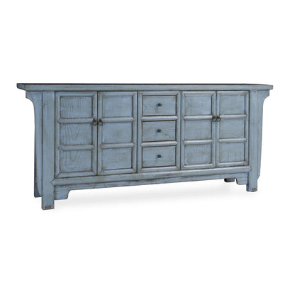 Blue Reclaimed Pine Buffets & Cabinet Crafton Three-Drawer Four-Door Cabinet Collection