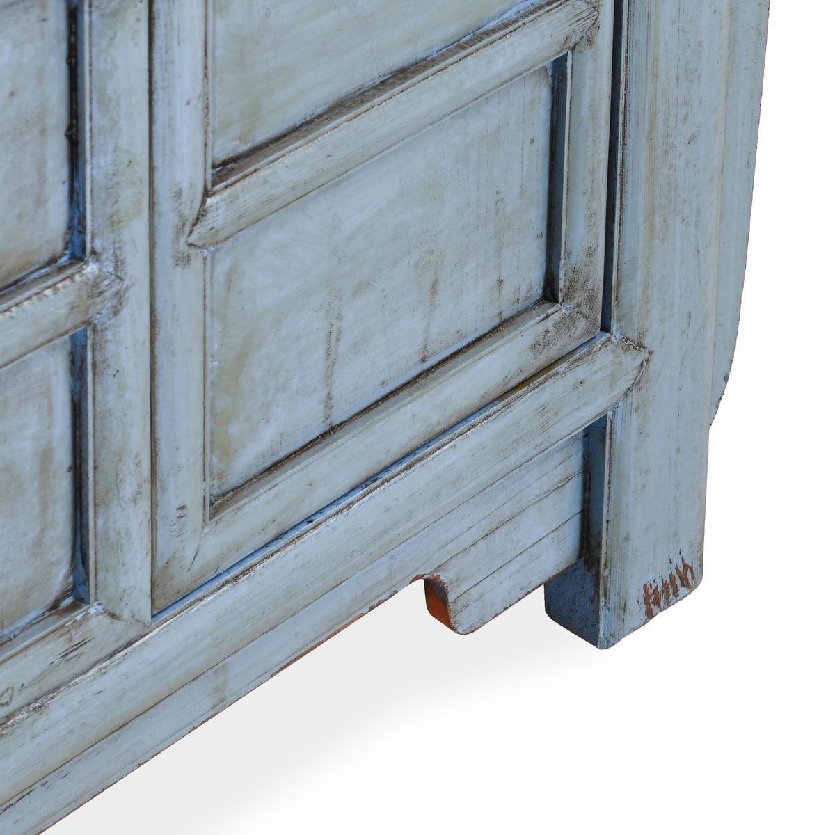 Blue Reclaimed Pine Buffets & Cabinet Crafton Three-Drawer Four-Door Cabinet Collection