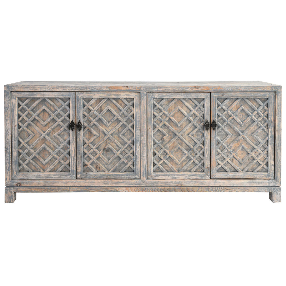 Antique Blue Reclaimed Pine Buffets & Cabinet Antigua Four-Door Cabinet Collection