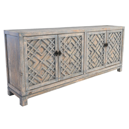 Antique Blue Reclaimed Pine Buffets & Cabinet Antigua Four-Door Cabinet Collection