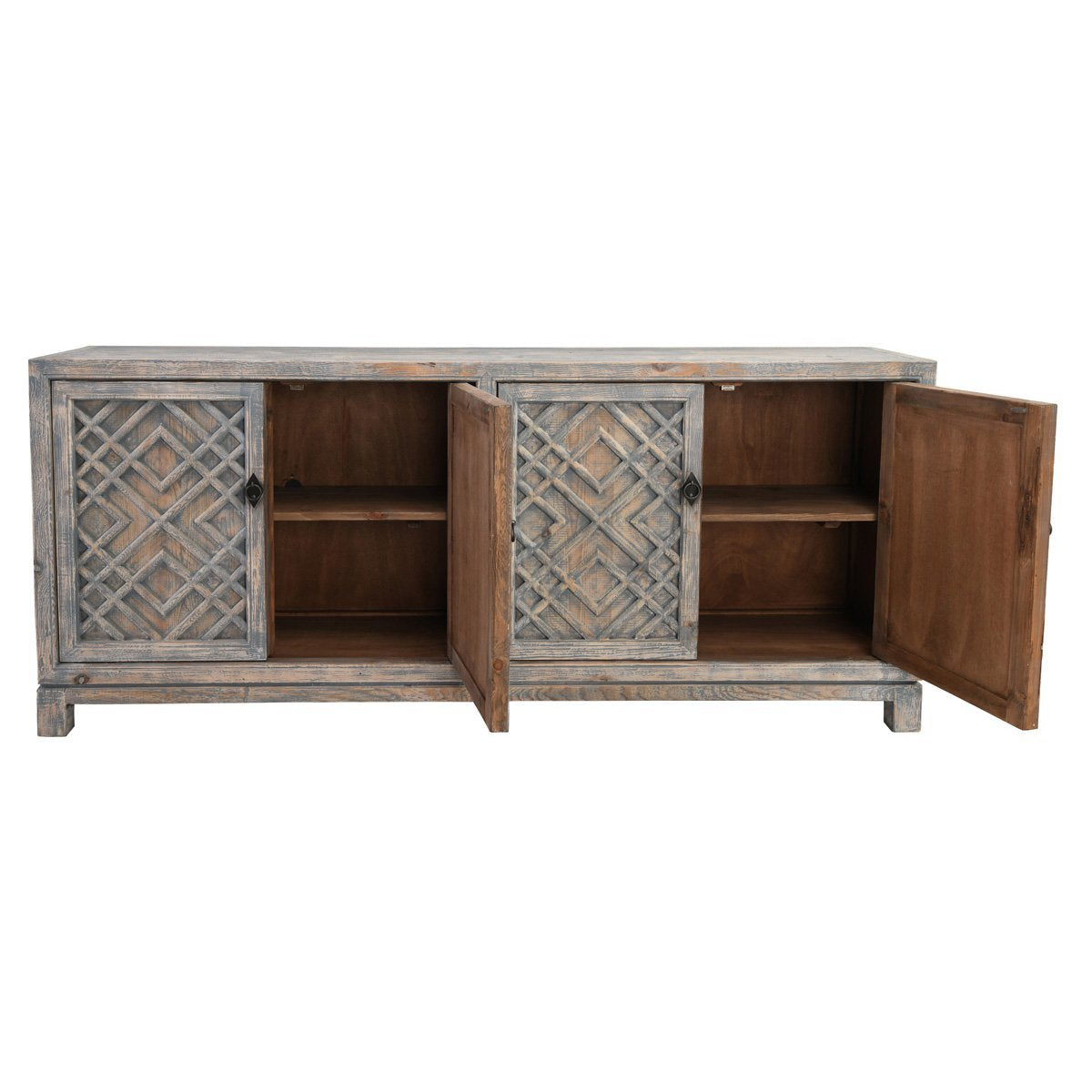 Antique Blue Reclaimed Pine Buffets & Cabinet Antigua Four-Door Cabinet Collection