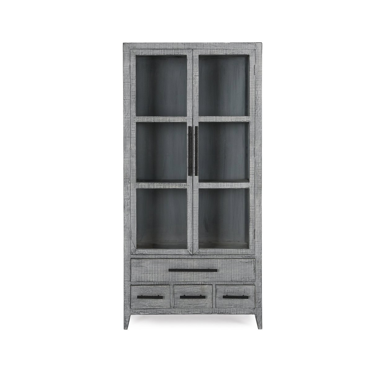 Antique Blue Reclaimed Pine Display Cabinet Simon Display Cabinet Collection