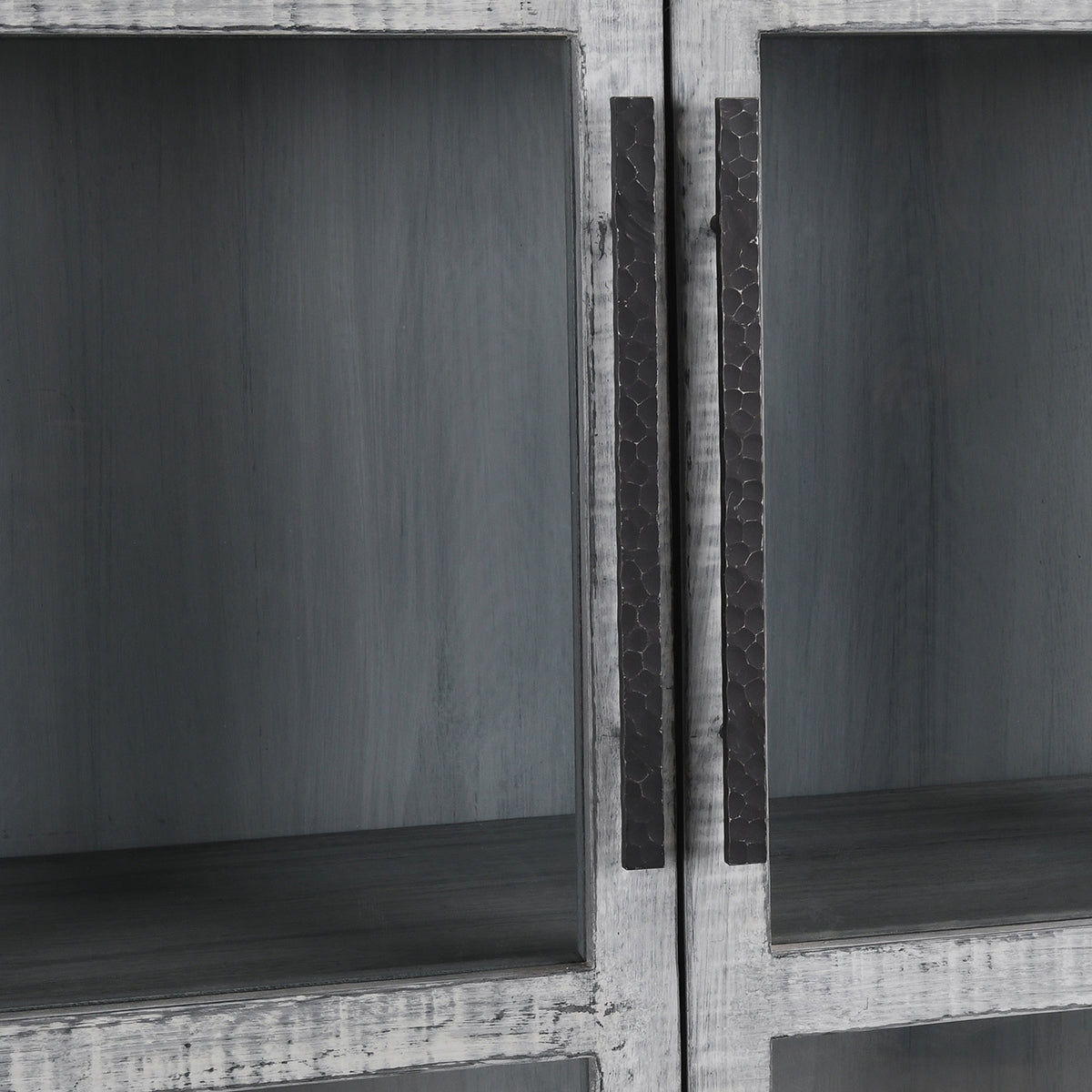 Antique Blue Reclaimed Pine Display Cabinet Simon Display Cabinet Collection
