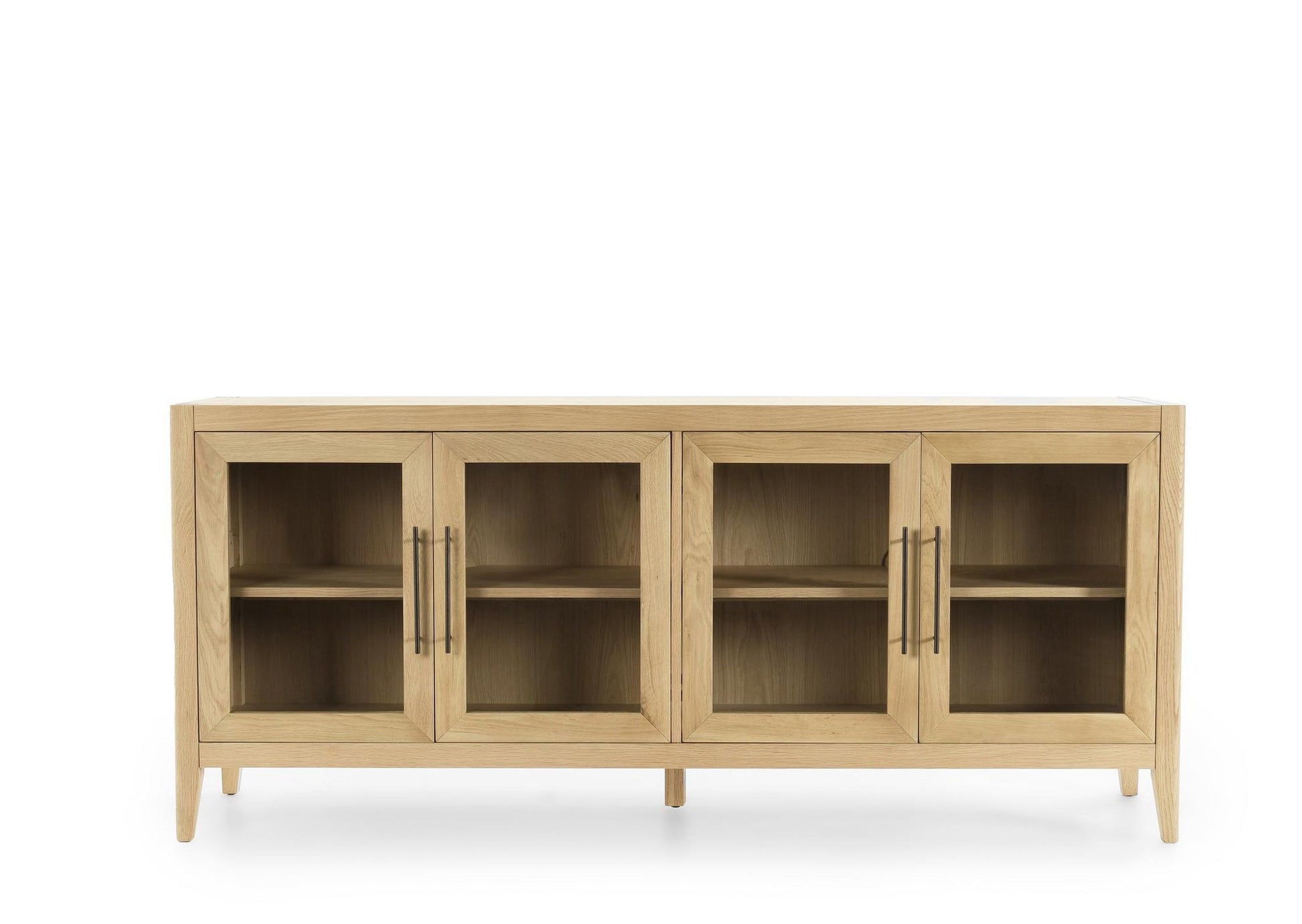 True Natural Oak Veneer Buffets & Cabinet Beechgrove Four-Door Buffet Collection