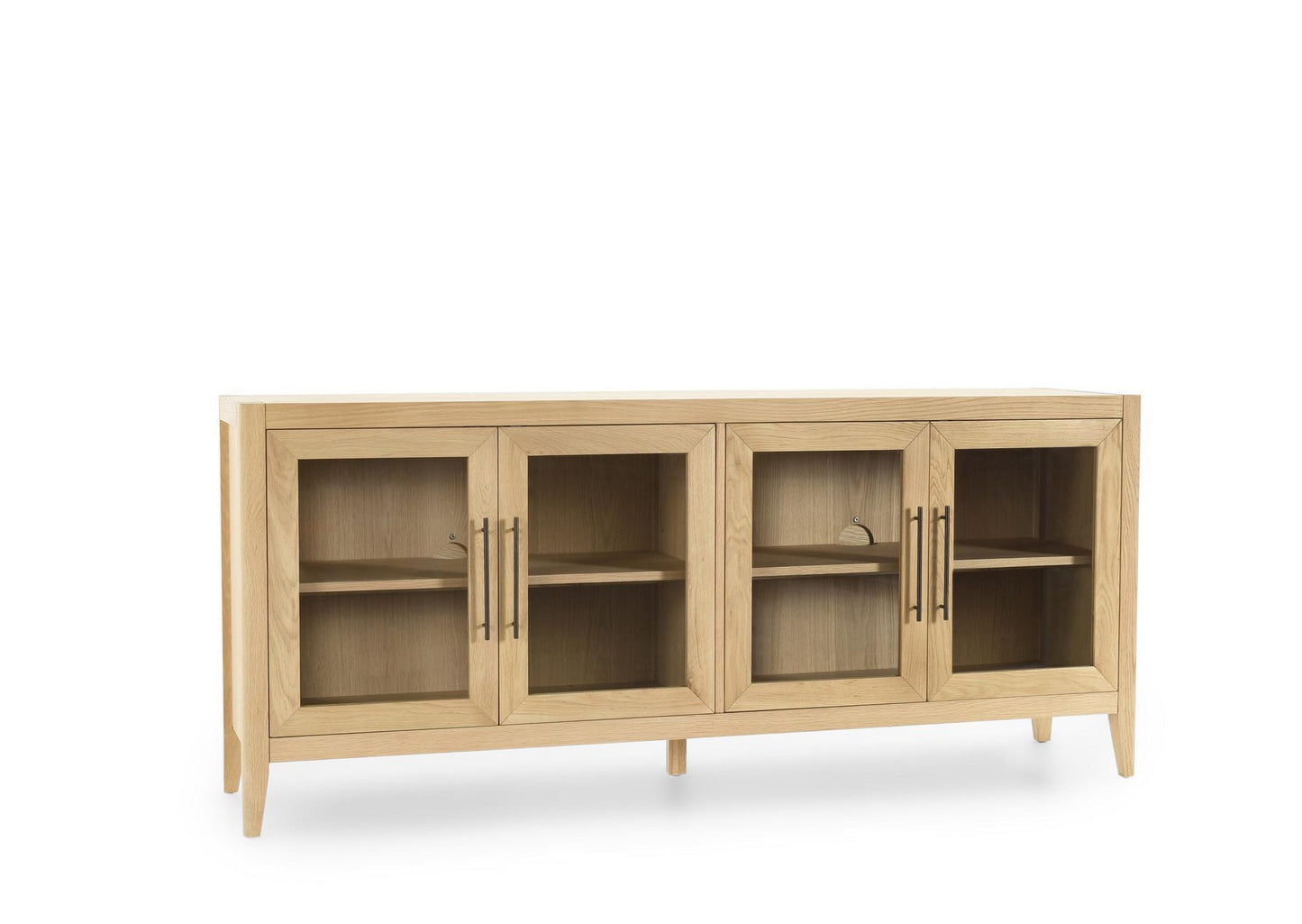 True Natural Oak Veneer Buffets & Cabinet Beechgrove Four-Door Buffet Collection