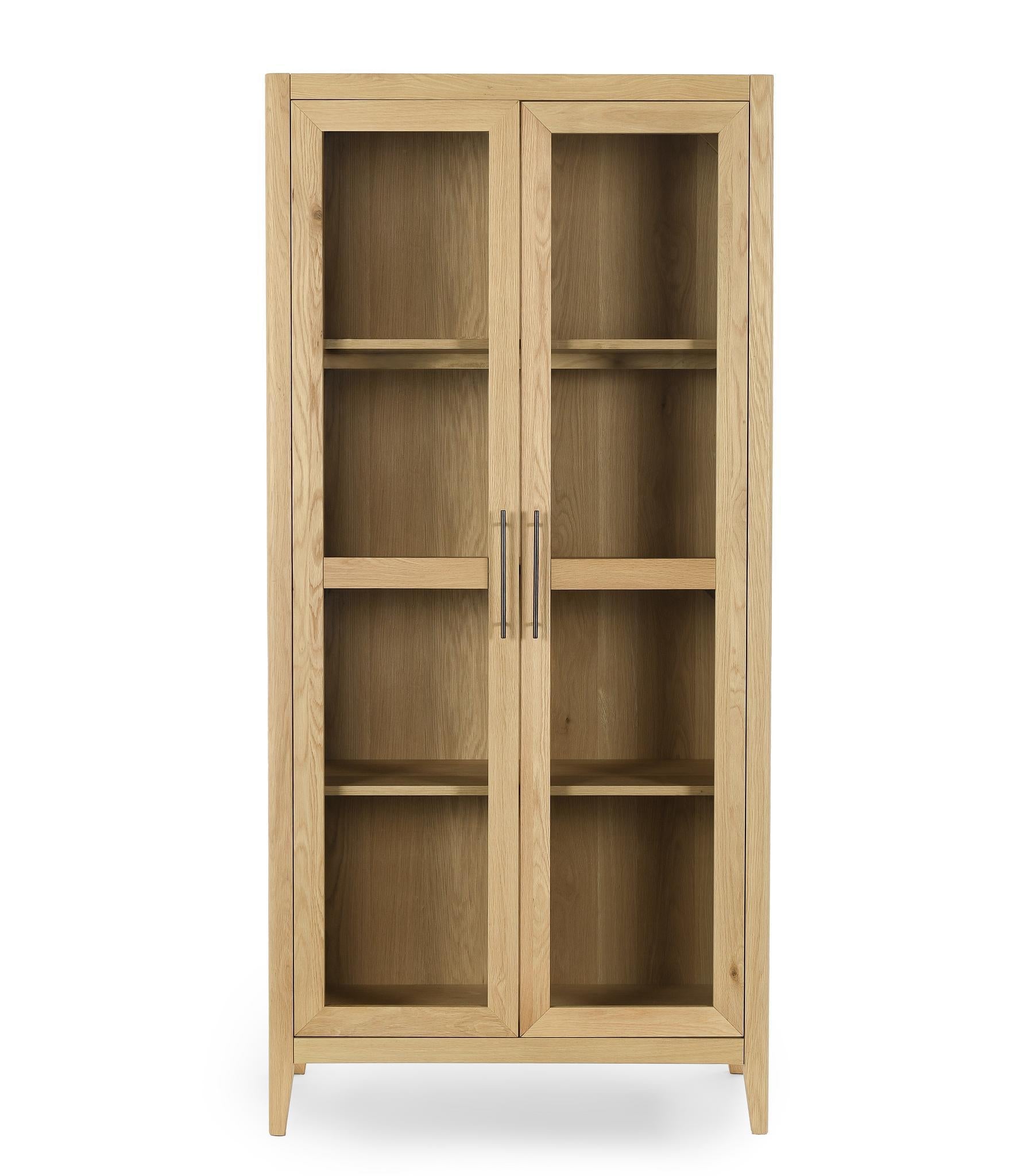 Natural Oak Veneer Display Cabinet Beechgrove Display Cabinet Collection