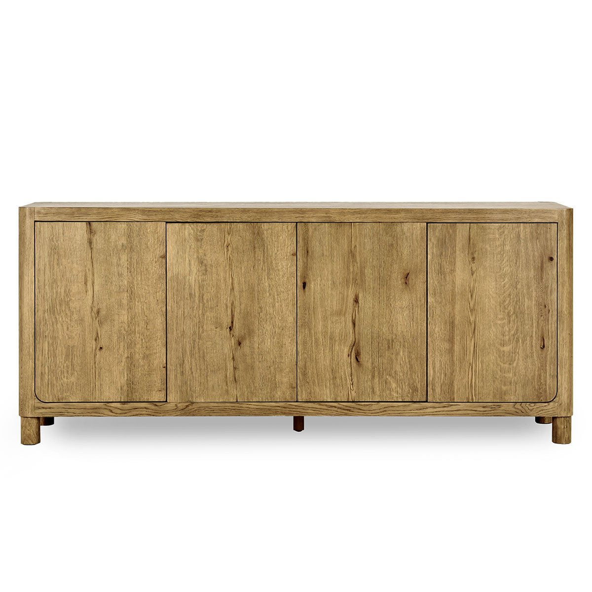 Light Brown Oak Veneer Buffets & Cabinet Orlando Four-Door Buffet Collection