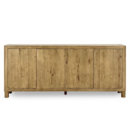 Light Brown Oak Veneer Buffets & Cabinet Orlando Four-Door Buffet Collection