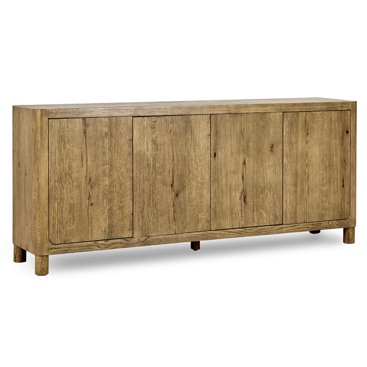 Light Brown Oak Veneer Buffets & Cabinet Orlando Four-Door Buffet Collection