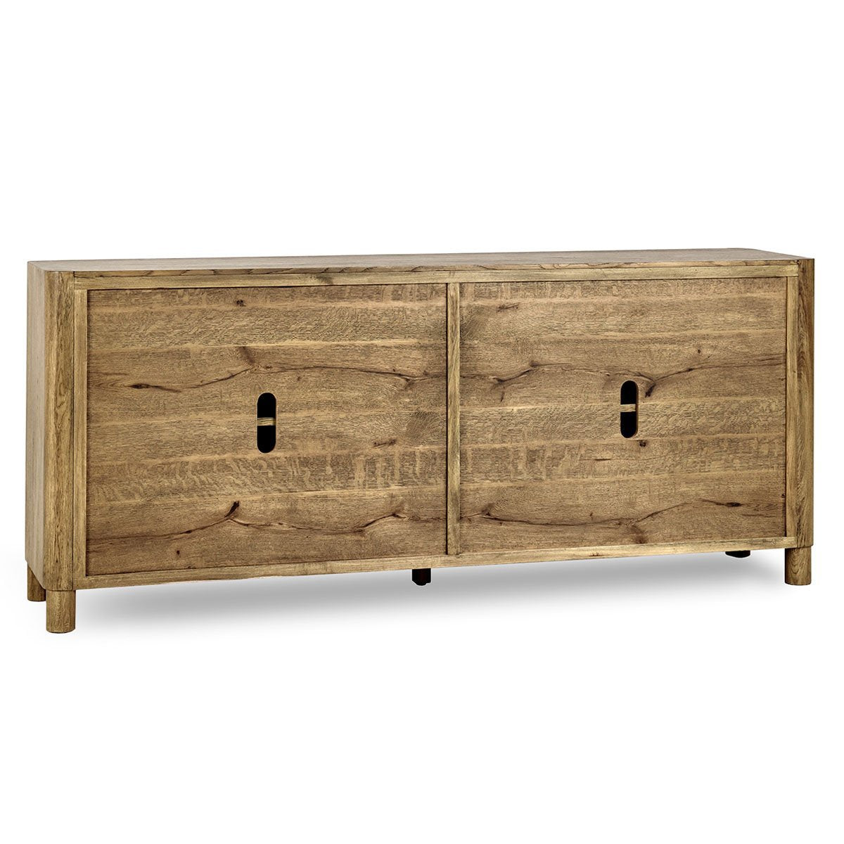 Light Brown Oak Veneer Buffets & Cabinet Orlando Four-Door Buffet Collection