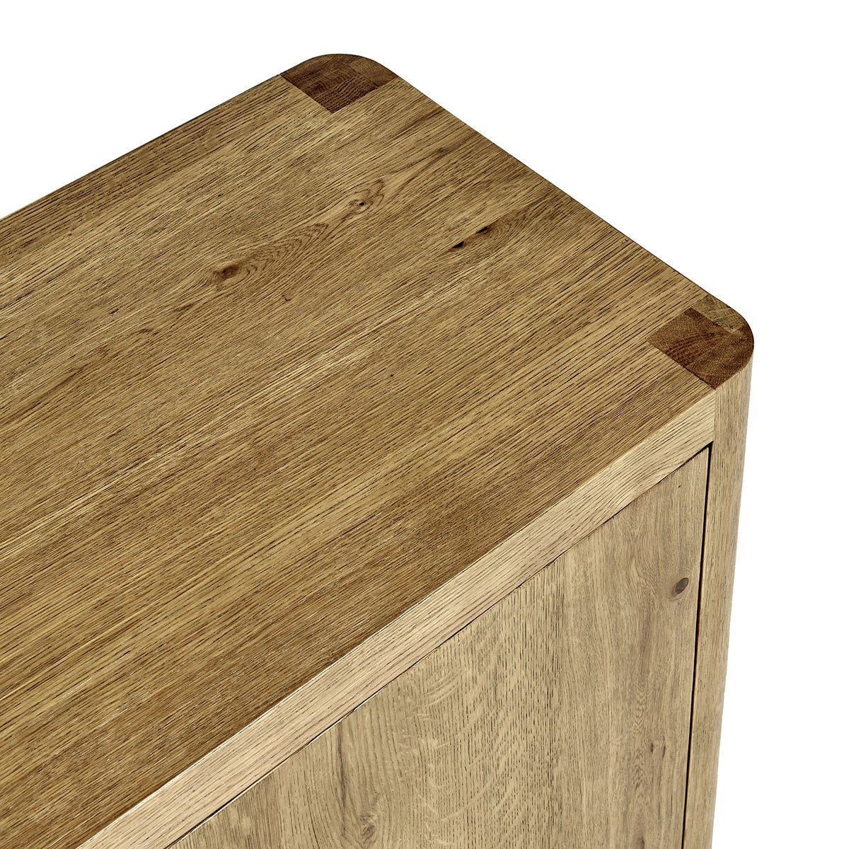 Light Brown Oak Veneer Buffets & Cabinet Orlando Four-Door Buffet Collection