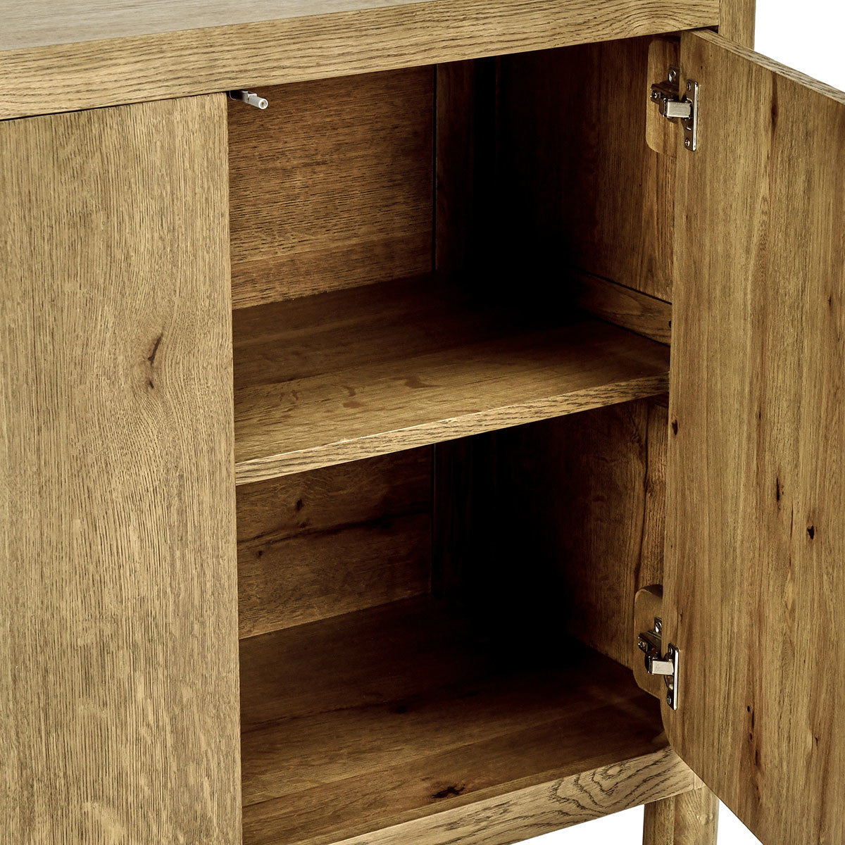 Light Brown Oak Veneer Buffets & Cabinet Orlando Four-Door Buffet Collection