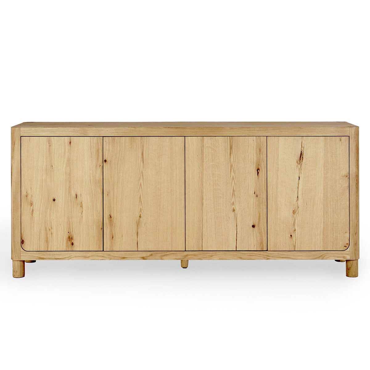True Natural Oak Veneer Buffets & Cabinet Orlando Four-Door Buffet Collection