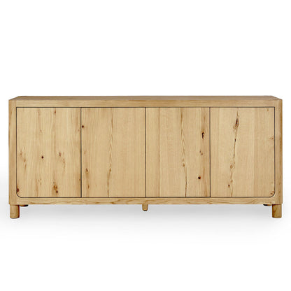 True Natural Oak Veneer Buffets & Cabinet Orlando Four-Door Buffet Collection