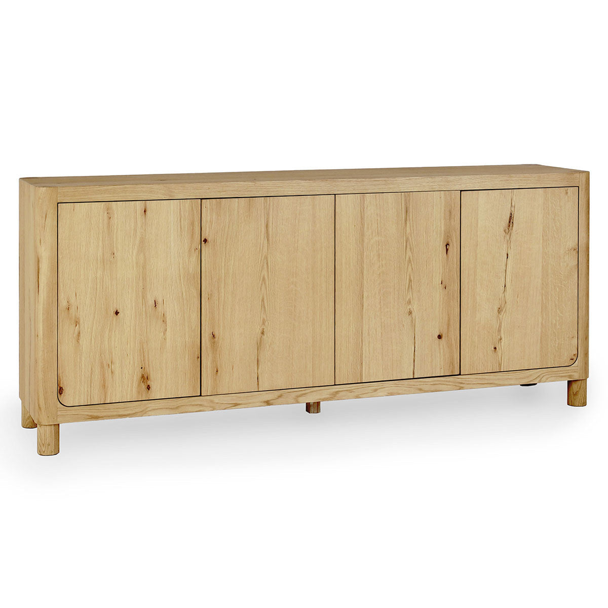 True Natural Oak Veneer Buffets & Cabinet Orlando Four-Door Buffet Collection